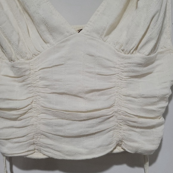 Free People Eva Rouched Tie Crop Top Size Large - Picture 5 of 14